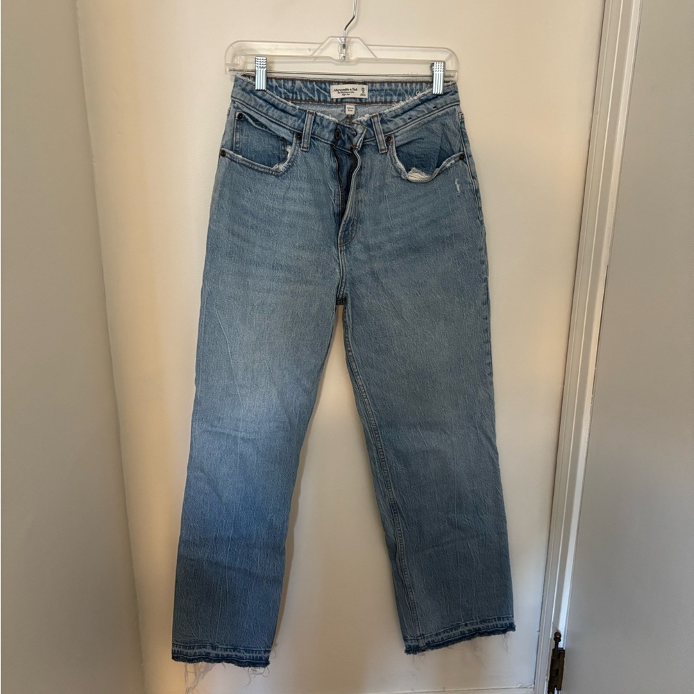 Abercrombie & Fitch Women's High Rise Jeans - Light Blue